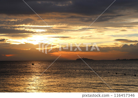 Fuji and Enoshima evening view Fuji and Enoshima evening view 116457346