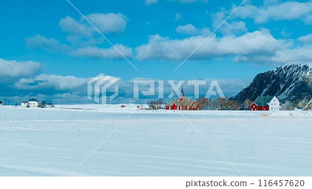 Winter Village Landscape 116457620