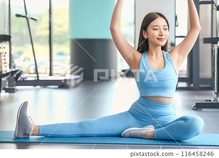 女人做瑜珈的CG素材圖素材 女人做瑜珈的CG素材圖素材 116458246