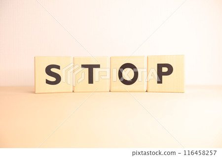 STOP text and image STOP text and image 116458257
