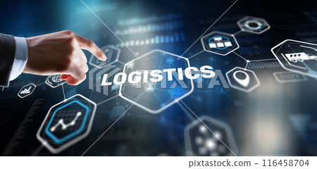 Global Logistics Business Cargo Air Rail transportation and maritime shipping 116458704