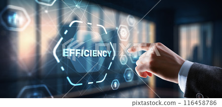 Manager businessman plan to increase efficiency 116458786