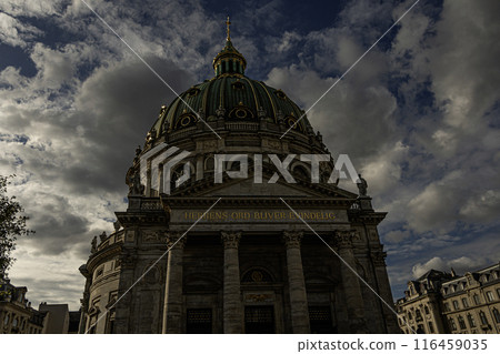 Lutheran church of Frederiks Kirke , too known as the Marble Church. Copenhagen. Denmark. 116459035