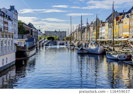 Entering the port of Nyhavn. Copenhagen Denmark. Entering the port of Nyhavn. Copenhagen Denmark. 116459037