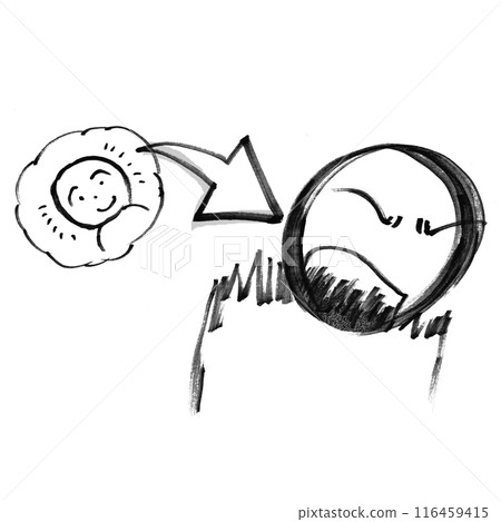 Illustration of a normally gentle person suddenly changing 116459415