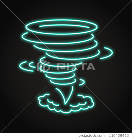 Tornado natural disaster neon icon Tornado natural disaster neon icon 116459423