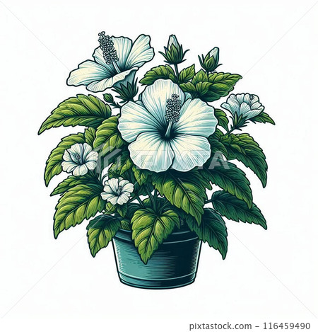 White hibiscus White hibiscus 116459490