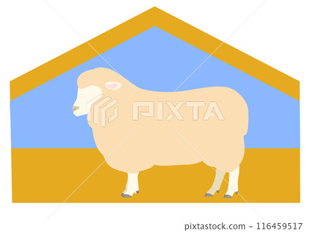 Side view of a sheepfold Side view of a sheepfold 116459517