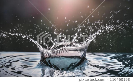 水濺、波浪、水面、海面、抽像水背景 116460198