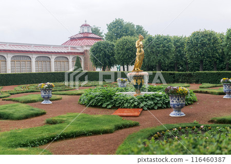view to the Monplaisir Palace park of Peterhof, Saint-Petersburg 116460387