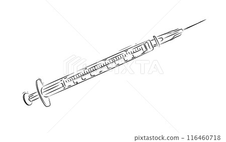 Insulin syringe in graphic style Insulin syringe in graphic style 116460718