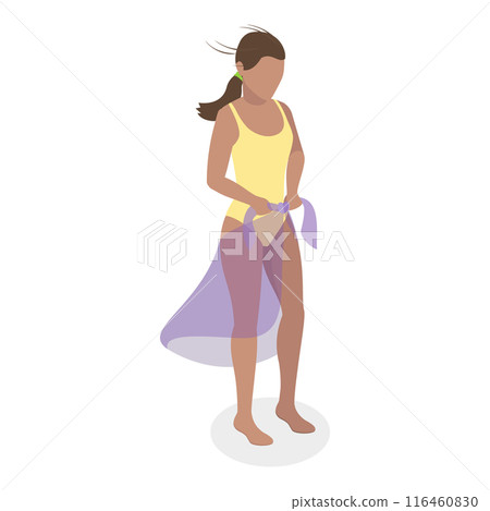 3D Isometric Flat Vector Set of Women In Swimsuits, Young Attractive Ledies in Beach Outfits. Item 1 3D Isometric Flat Vector Set of Women In Swimsuits, Young Attractive Ledies in Beach Outfits. Item 1 116460830