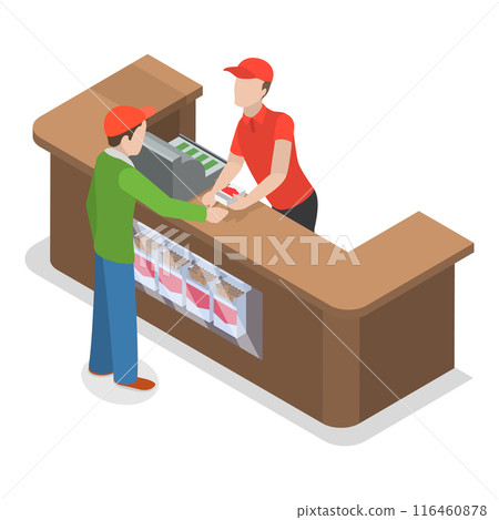 3D Isometric Flat Vector Illustration of Tobacco Industry, Cigarette Production. Item 1 3D Isometric Flat Vector Illustration of Tobacco Industry, Cigarette Production. Item 1 116460878