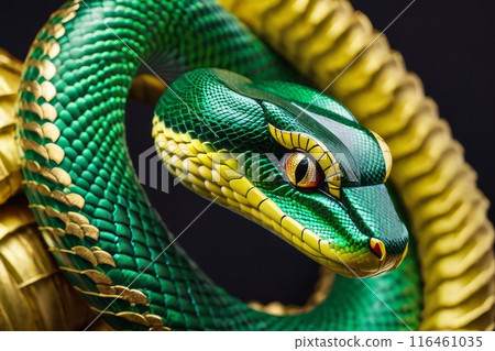 Green Snake. Symbol of Chinese zodiac. Happy New Snake Year 2025 Green Snake. Symbol of Chinese zodiac. Happy New Snake Year 2025 116461035