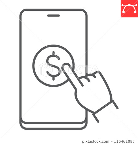 Mobile banking line icon 116461095