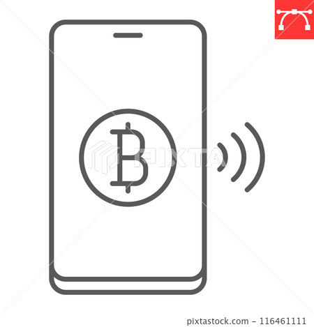 Cryptocurrency payment line icon Cryptocurrency payment line icon 116461111