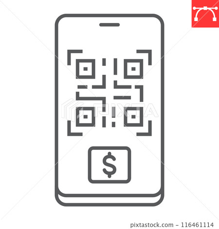 QR code payment line icon QR code payment line icon 116461114