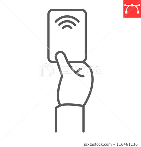 Contactless payment line icon Contactless payment line icon 116461136