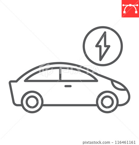 Electric car line icon Electric car line icon 116461161