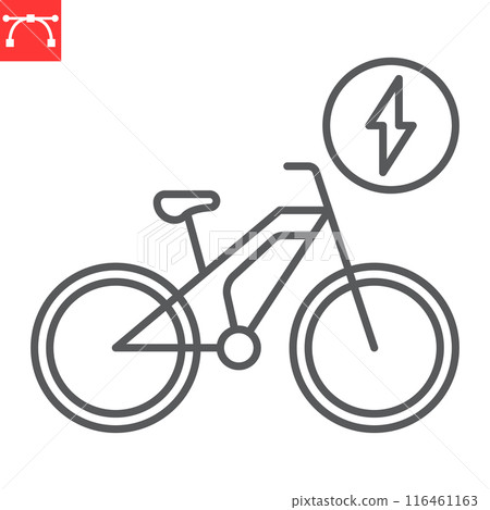 Electric bike line icon 116461163
