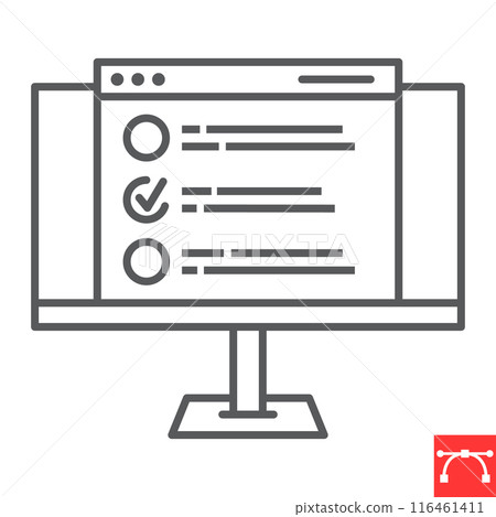 Online testing line icon 116461411