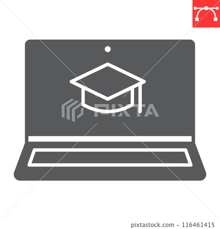 Distance learning glyph icon 116461415
