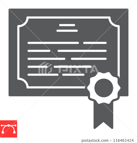 Certificate glyph icon 116461424
