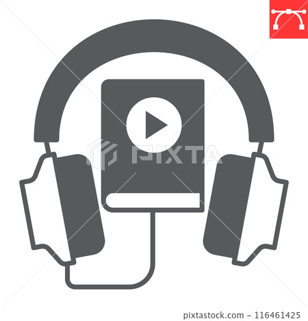 Audio book glyph icon 116461425