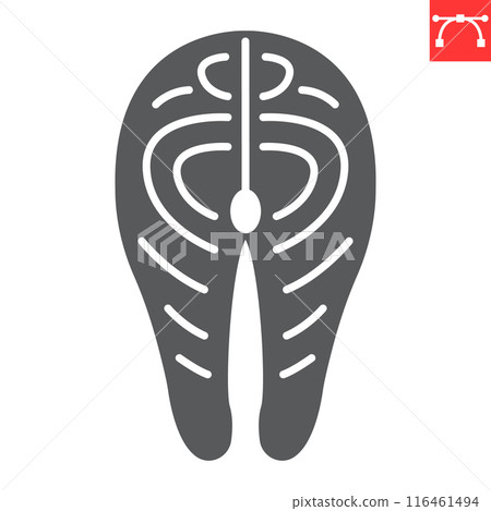 Fish steak glyph icon 116461494