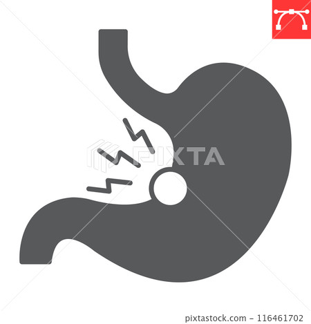 Stomach pain glyph icon Stomach pain glyph icon 116461702