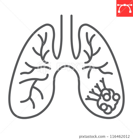 Lung cancer line icon 116462012