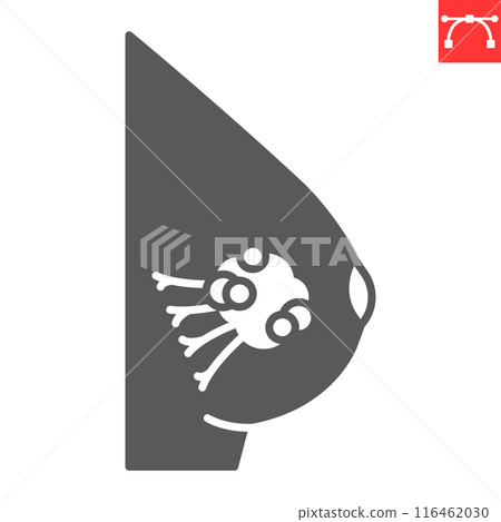 Breast cancer glyph icon 116462030