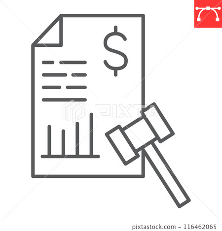 Tax penalty line icon Tax penalty line icon 116462065