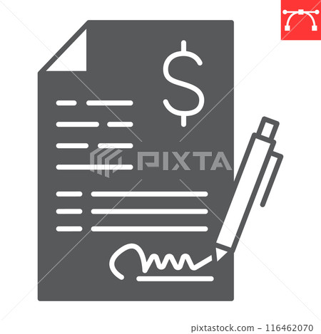 Tax contract glyph icon 116462070