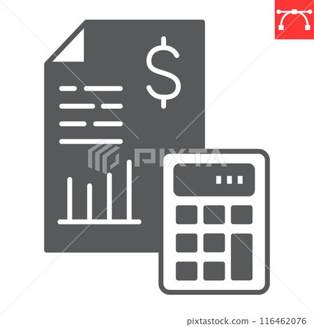 Accounting glyph icon Accounting glyph icon 116462076