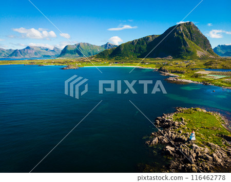 Lighthouse Hovsund Lofoten Islands Norway 116462778