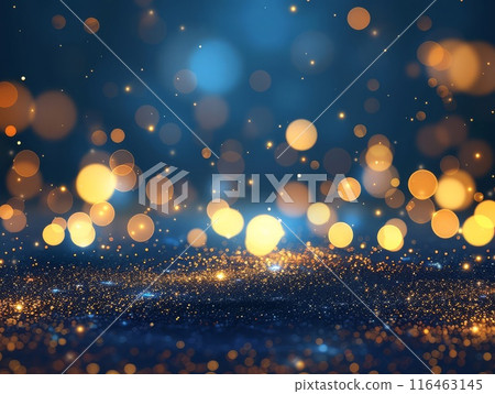 Festive lights sparkle in magical blue bokeh Christmas design 116463145