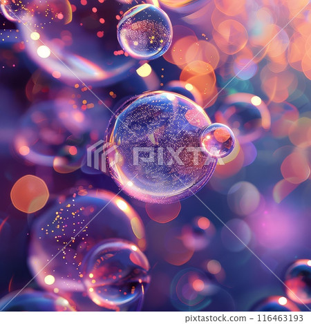 Abstract blue design with floating shiny soap bubbles Abstract blue design with floating shiny soap bubbles 116463193