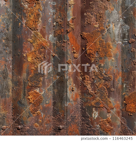 Rough surface of a background featuring rusty brown metal 116463245