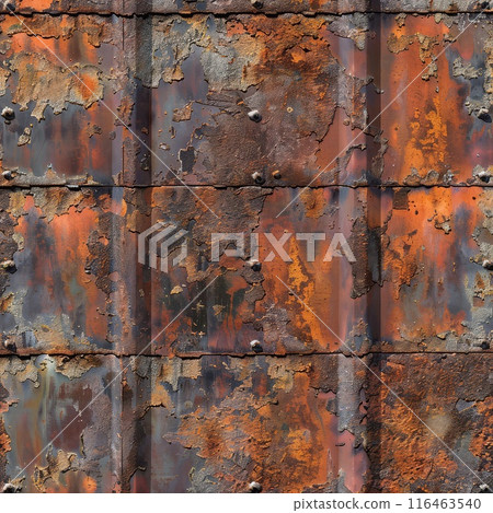 Rusty patches add character to the rough grunge brown metal texture Rusty patches add character to the rough grunge brown metal texture 116463540