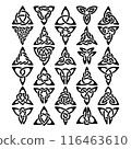 A collection of 30 intricate celtic designs showcased on a clean white backdrop 116463610