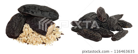 Tonka bean isolated on white background with full depth of field. Bean of Dipteryx odorata 116463635