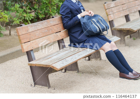 High school girls meeting in the park 116464137