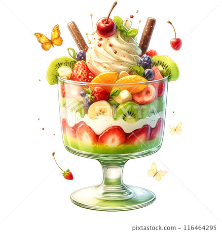 3d fruit parfait  116464295