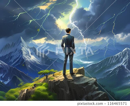 站在懸崖上的商人生成人工智慧 116465571