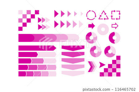 Set of simple pink flow charts Set of simple pink flow charts 116465702