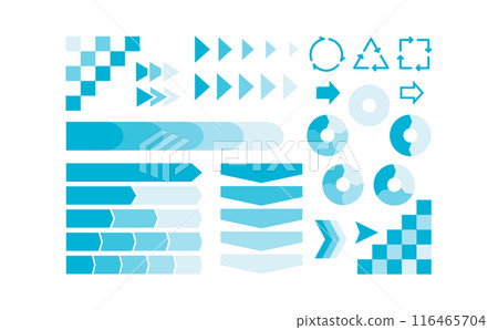 一組簡單的淺藍色流程圖 116465704