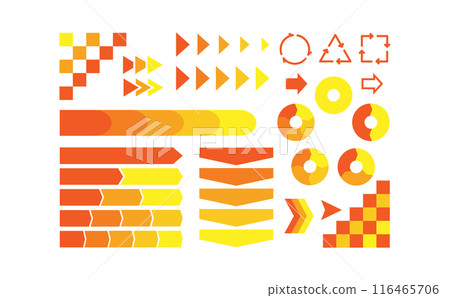 一組簡單的黃色和橙色流程圖 116465706