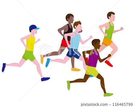 這是男子田徑馬拉鬆的插畫素材。 這是男子田徑馬拉鬆的插畫素材。 116465799