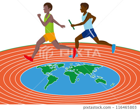 這是田徑接力賽的插圖。 116465803